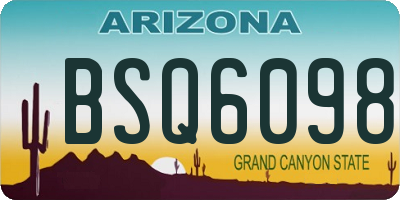 AZ license plate BSQ6098