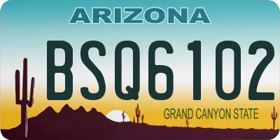 AZ license plate BSQ6102