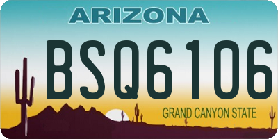 AZ license plate BSQ6106