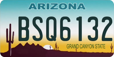 AZ license plate BSQ6132