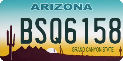 AZ license plate BSQ6158