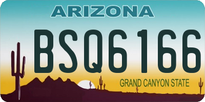 AZ license plate BSQ6166