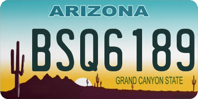 AZ license plate BSQ6189