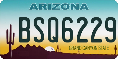 AZ license plate BSQ6229