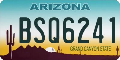 AZ license plate BSQ6241