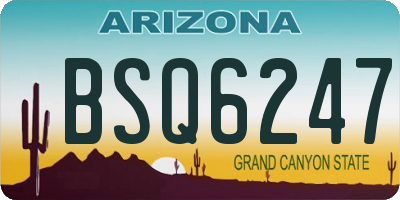 AZ license plate BSQ6247