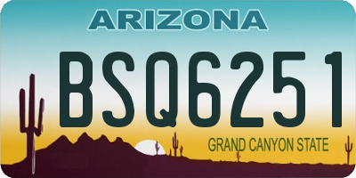 AZ license plate BSQ6251