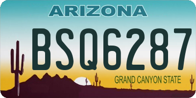 AZ license plate BSQ6287