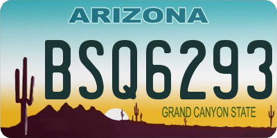 AZ license plate BSQ6293