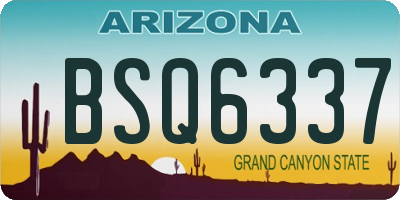 AZ license plate BSQ6337