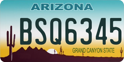 AZ license plate BSQ6345