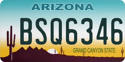 AZ license plate BSQ6346