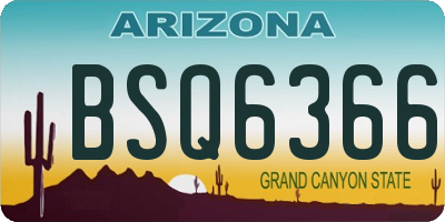AZ license plate BSQ6366