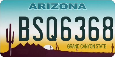 AZ license plate BSQ6368