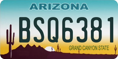 AZ license plate BSQ6381