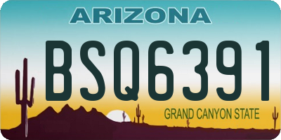 AZ license plate BSQ6391