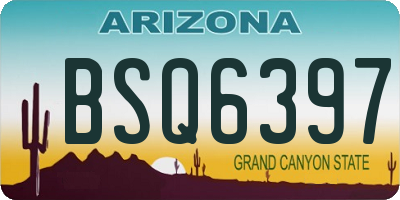 AZ license plate BSQ6397