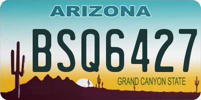 AZ license plate BSQ6427