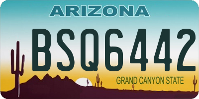 AZ license plate BSQ6442