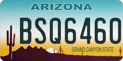 AZ license plate BSQ6460