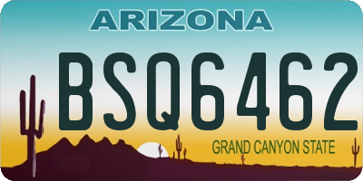 AZ license plate BSQ6462