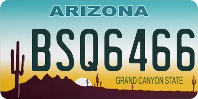 AZ license plate BSQ6466