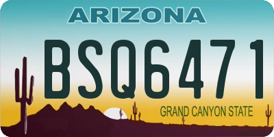 AZ license plate BSQ6471
