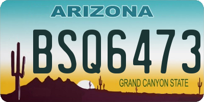 AZ license plate BSQ6473