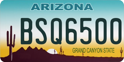 AZ license plate BSQ6500