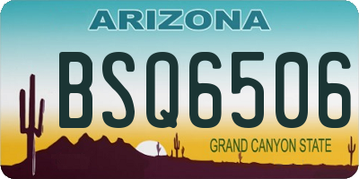 AZ license plate BSQ6506