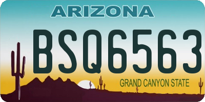 AZ license plate BSQ6563
