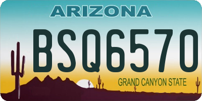 AZ license plate BSQ6570
