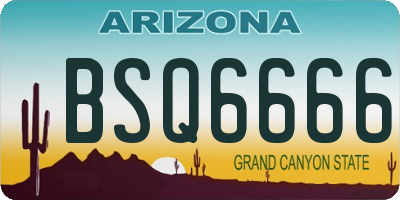 AZ license plate BSQ6666