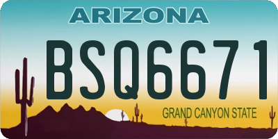 AZ license plate BSQ6671