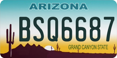 AZ license plate BSQ6687