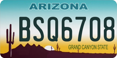 AZ license plate BSQ6708