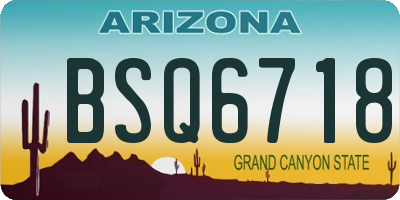 AZ license plate BSQ6718