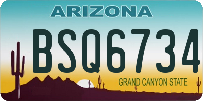 AZ license plate BSQ6734