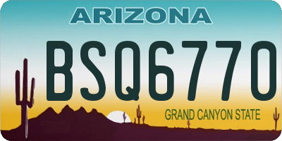 AZ license plate BSQ6770