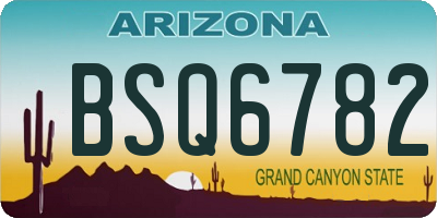 AZ license plate BSQ6782