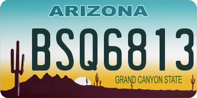 AZ license plate BSQ6813