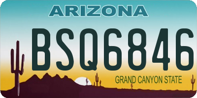 AZ license plate BSQ6846