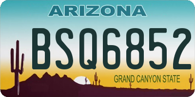 AZ license plate BSQ6852