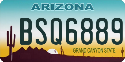AZ license plate BSQ6889