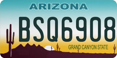 AZ license plate BSQ6908