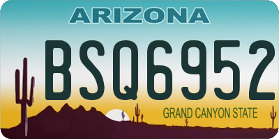 AZ license plate BSQ6952