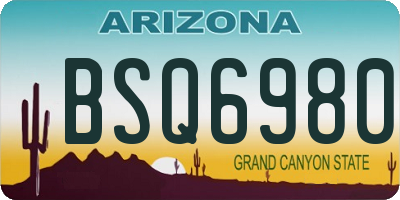 AZ license plate BSQ6980