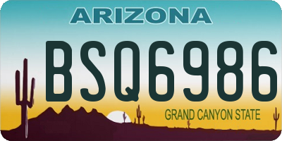 AZ license plate BSQ6986
