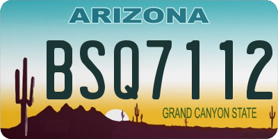AZ license plate BSQ7112