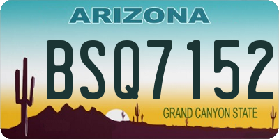 AZ license plate BSQ7152